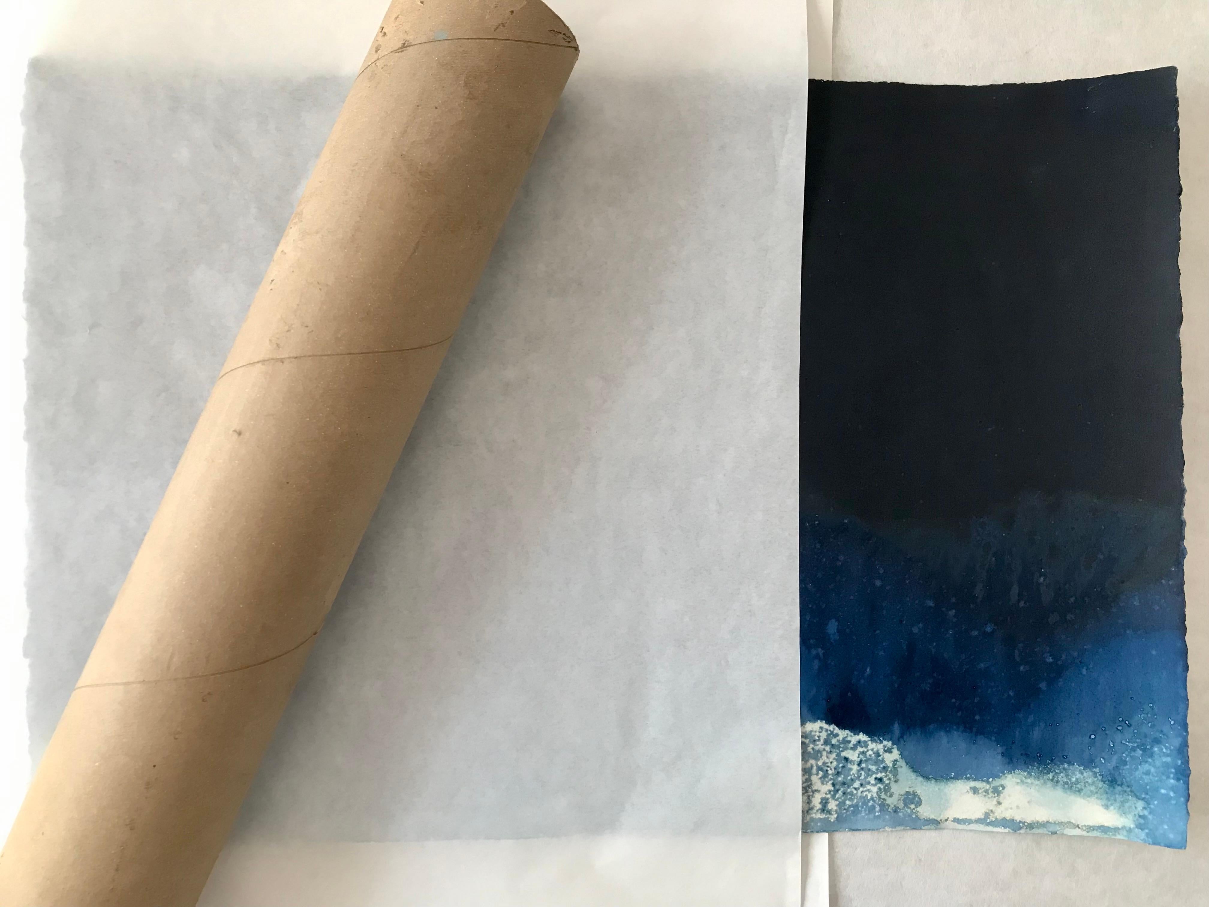 28° 14' 22.942''N, 114° 6' 4.129'' W-9. Cyanotype photograph of the ocean waves For Sale 1