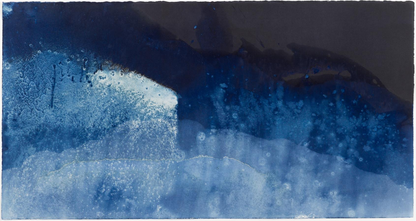 28° 50' 27.1314"N, 111° 58'3.4674" W-13. Cyanotype photograph of the ocean waves - Photograph by Paola Davila