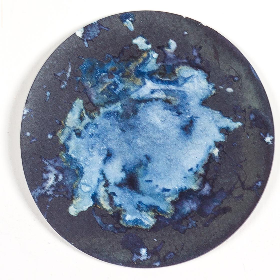 Algas 14, 41 y 68. Cyanotype photograhs mounted in high resistance glass dish - Abstract Photograph by Paola Davila
