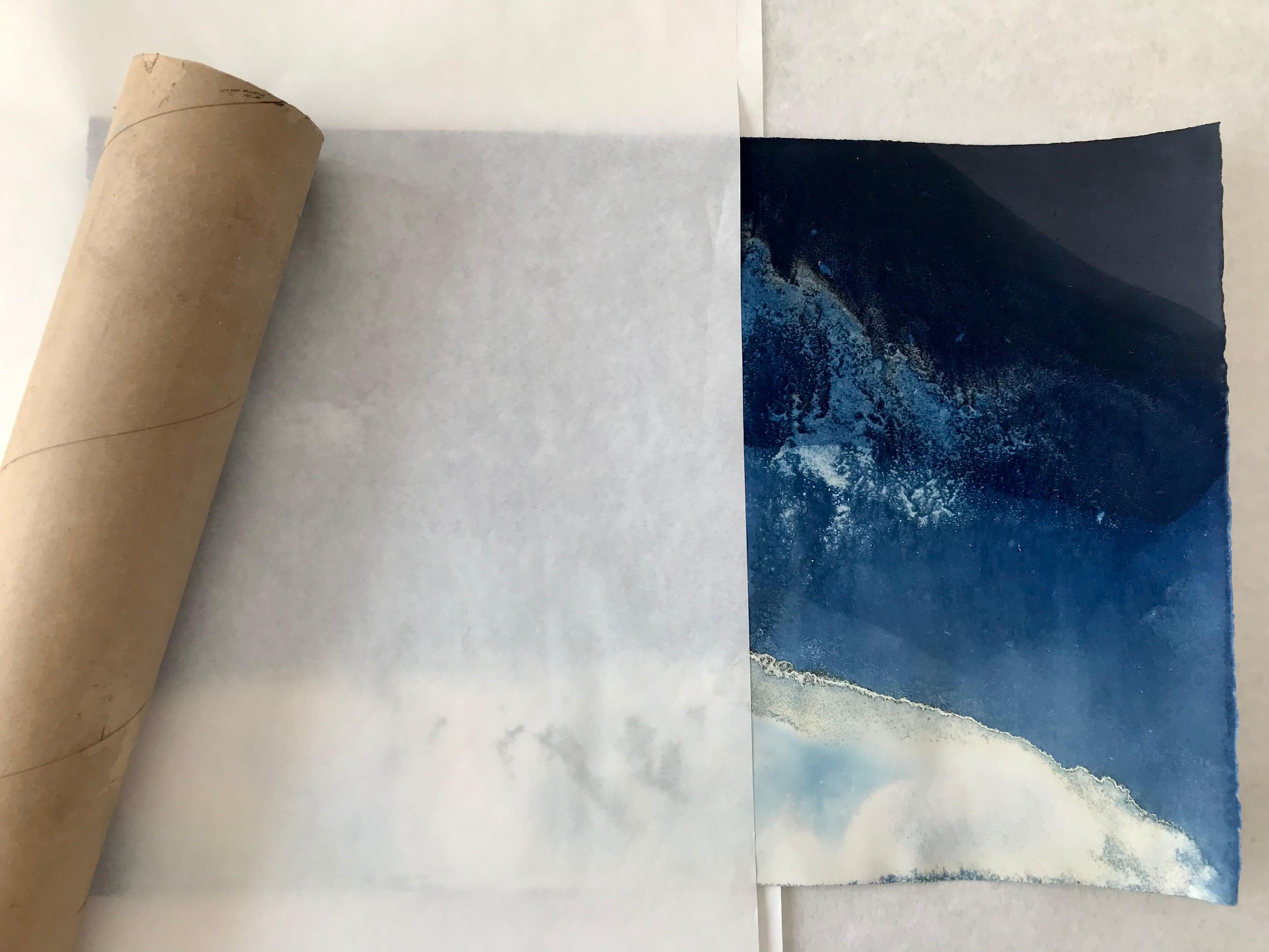 Set von 2 Zyanotyp-Fotografien. Gerahmt. Aus der Mareas-Serie im Angebot 4