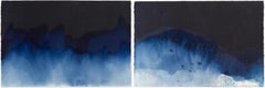 Set of 2 Photographs. Cyanotype photograph of the ocean waves