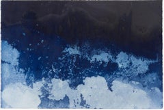 Set of 3 Photographs. Cyanotype photograph of the ocean waves