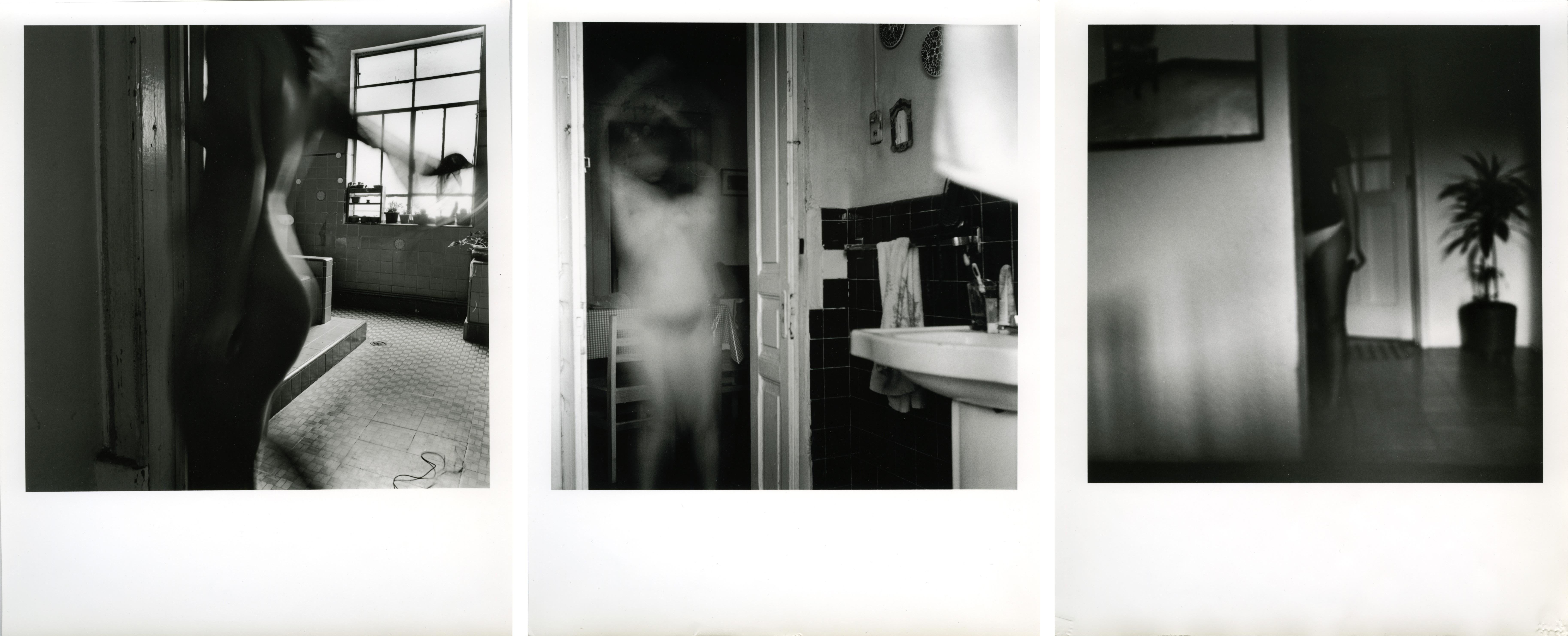 Paola Dávila  Black and White Photograph - Santa María, La Casa de Daniel and Condesa. Artist Self Portraits. Triptych