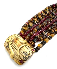 Paola Ferro Yellow Gold and Gemstone Bead Bracelet
