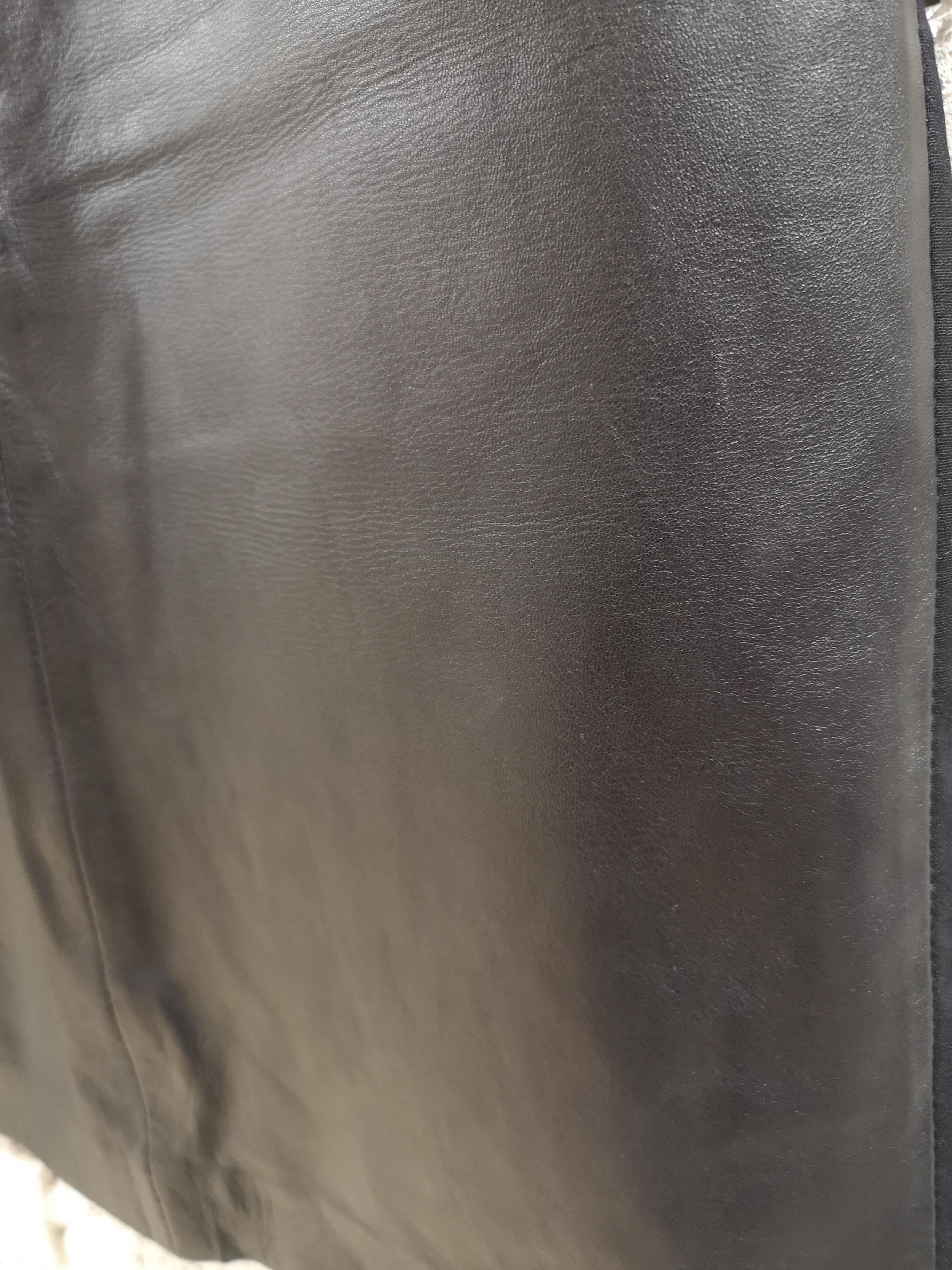 Black Paola Frani black leather skirt