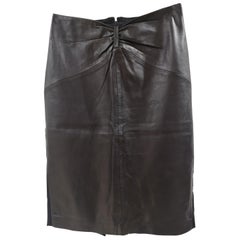 Vintage Paola Frani black leather skirt