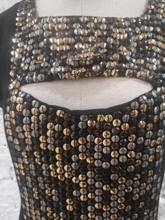 Paola Frani Black silk studs dress