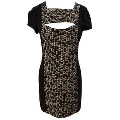 Paola Frani Black silk studs dress