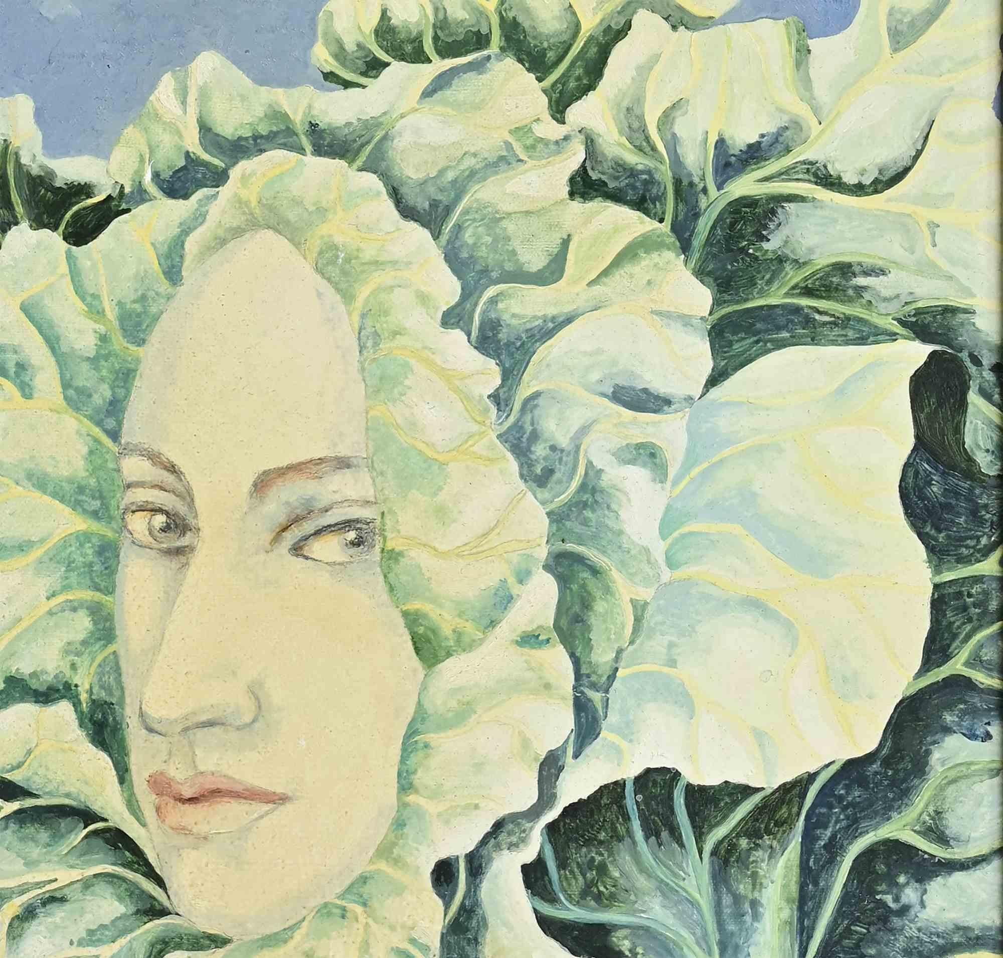 Frau - Ölgemälde von Paola Grott - 1990er Jahre im Angebot 1