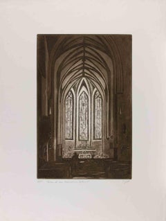Interior of the Church of Saint Francis in Bolzano-Etching by Paola Grott-1990s