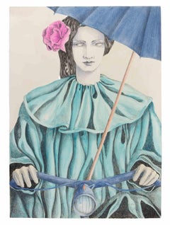Die Fahrradreise - Lithographie von Paola Grott - 1990er Jahre