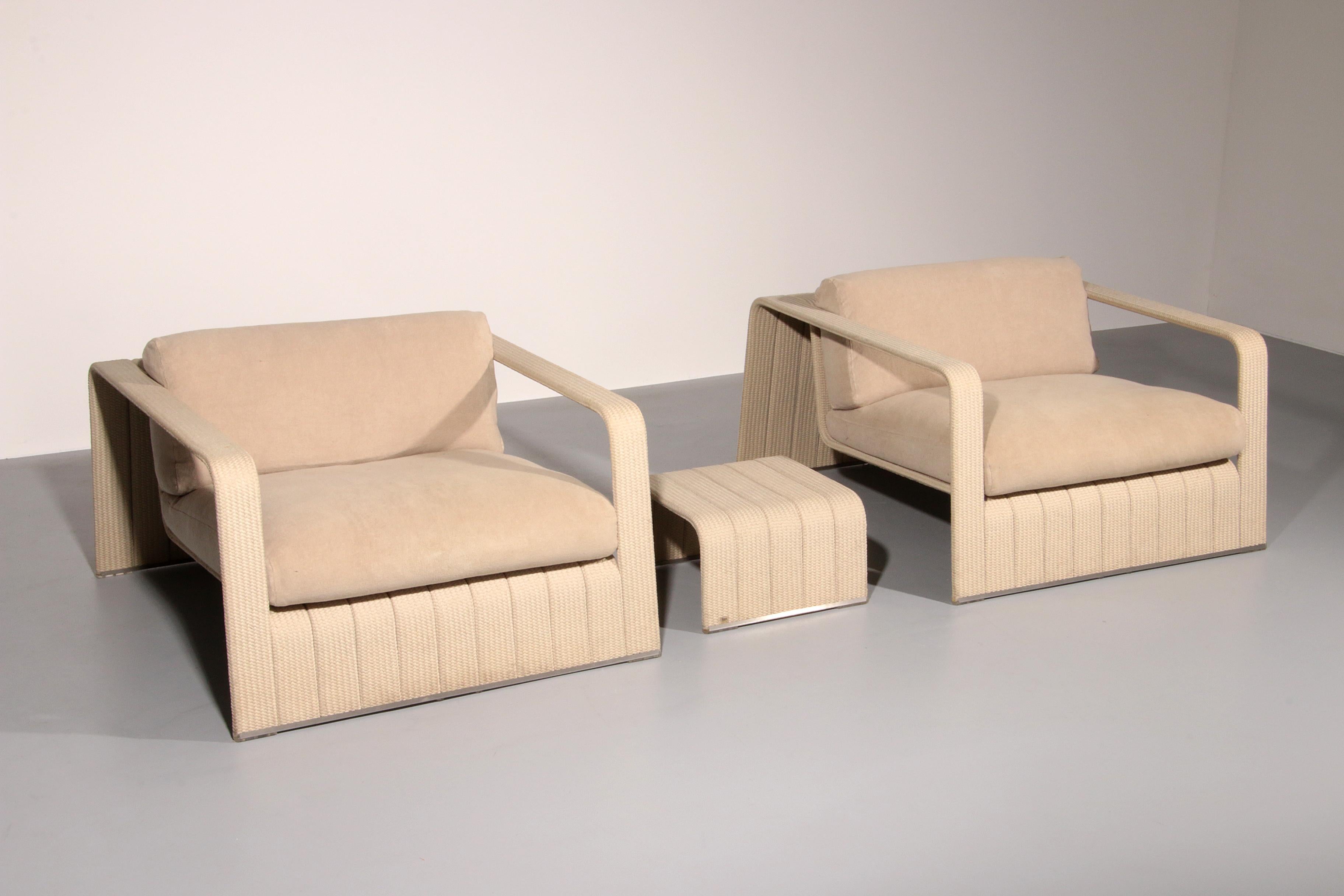 Italian Paola Lenti Lounge Chairs and table Frame Your Comfort For Sale