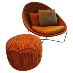 Paola Lenti Outdoor Nido Armchair & Matching Nido Pouf