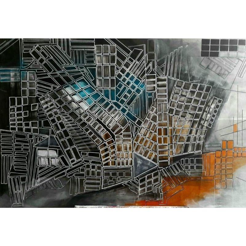 Serie Ciudad Digital Abstracto 1 - Painting by Paola Lettieri