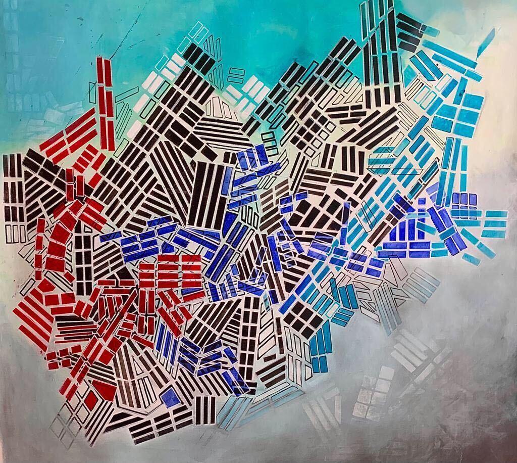 Serie Colapso Social Abstracto 2 - Painting by Paola Lettieri