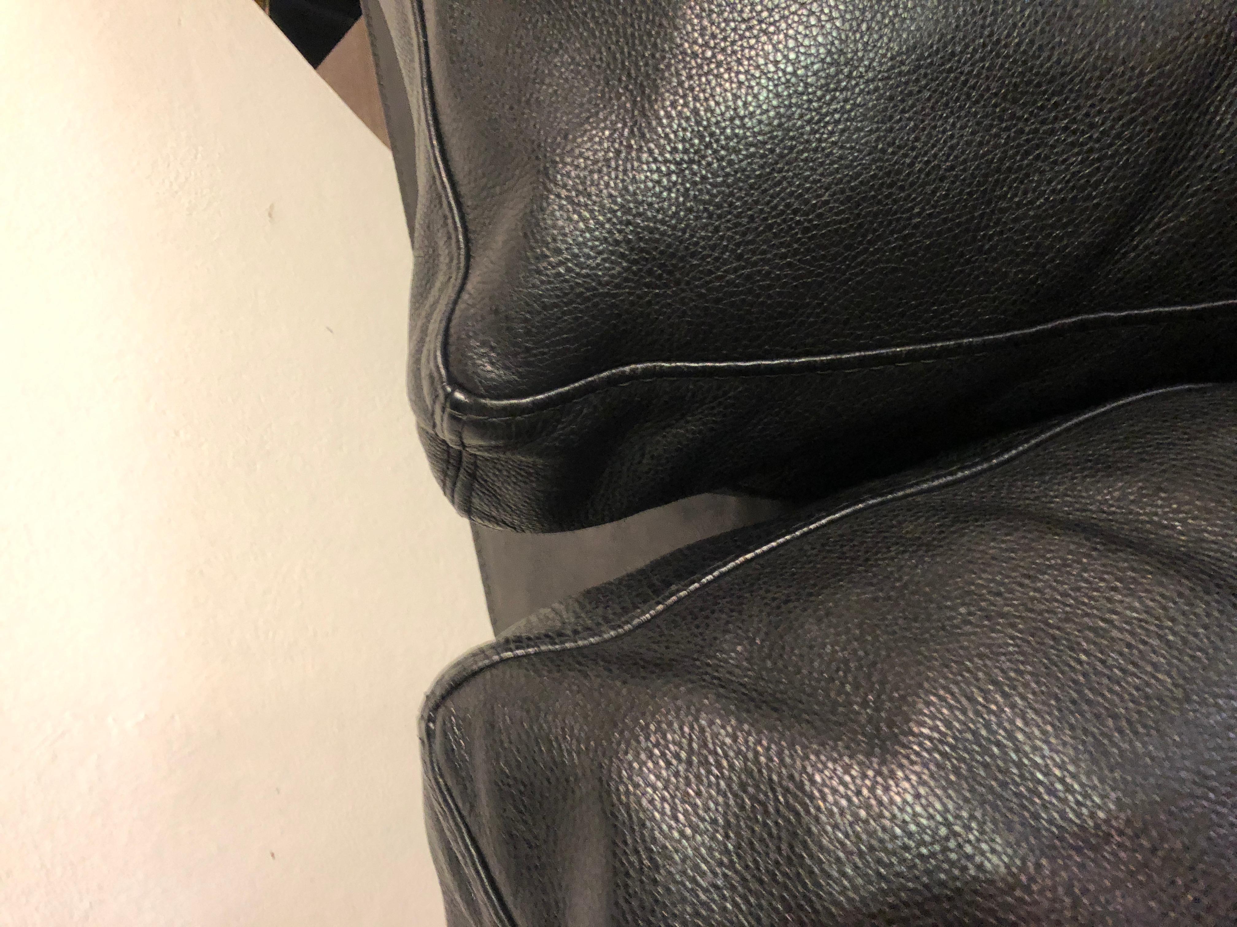 Paola Navone Budapest Elephant Black Leather Sofa for Baxter, 240 cm, 93
