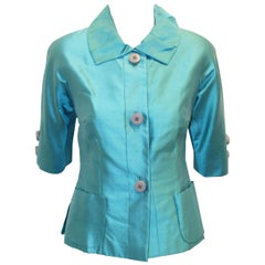Paola Quadretti Silk Turquoise Jacket