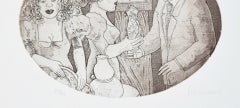 Meeting - Original Etching by Paola Romano - 20th Century