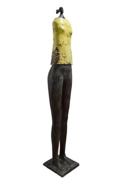 Paolo Staccioli "La Guerriera" Ceramic and Bronze Contemporary Art Sculpture