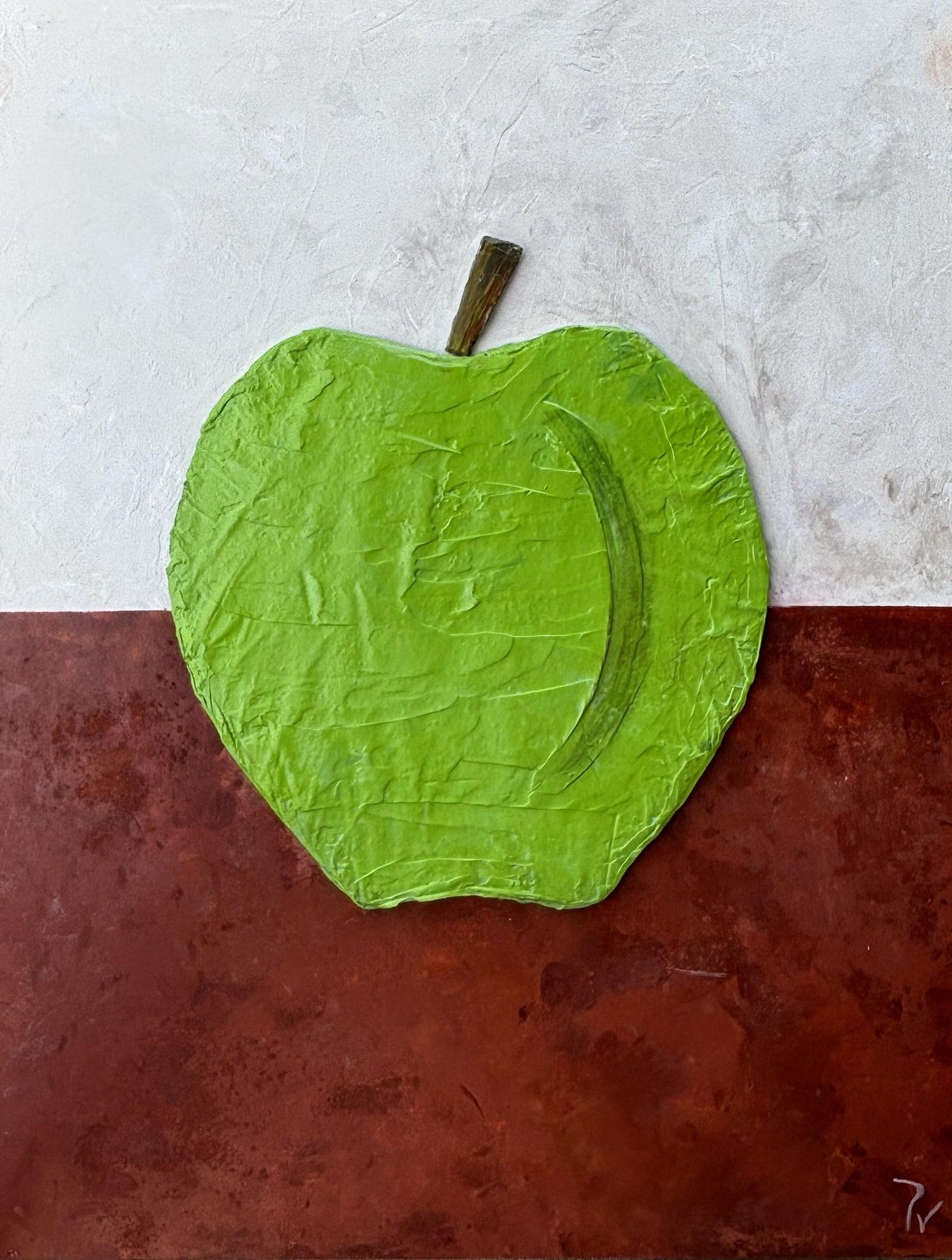 paola vignola Figurative Painting - Green apple