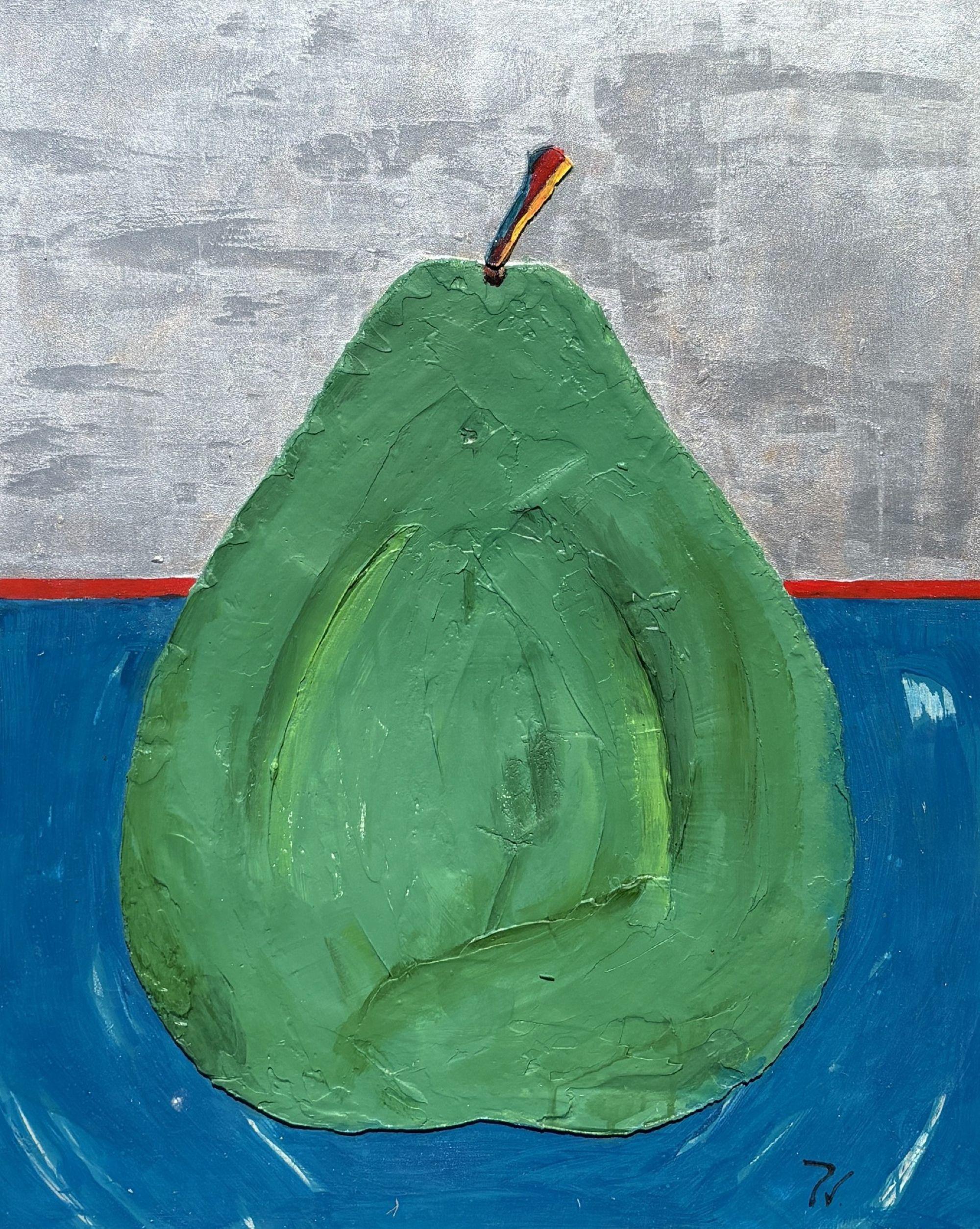 paola vignola Figurative Painting - Green pear