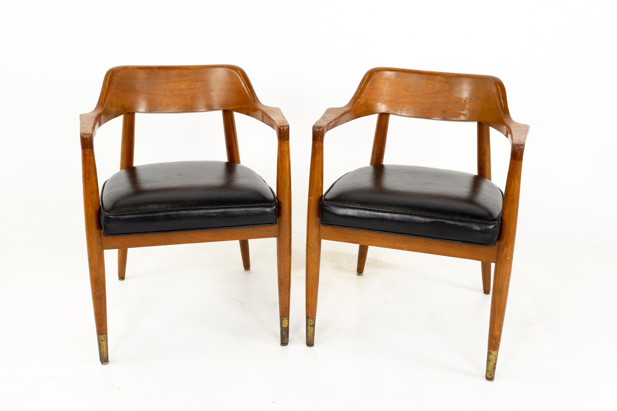 Late 20th Century Paoli Mid Century Walnut Dining Occasional Chairs, Set of 4