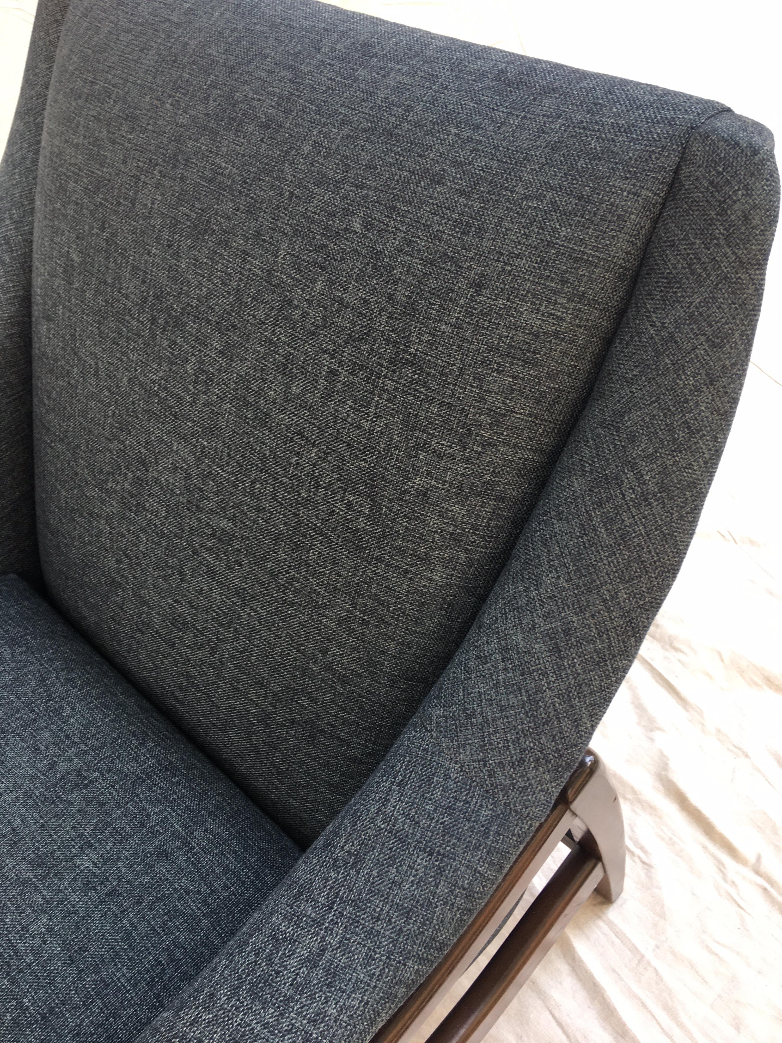 Mid-Century Modern Paoli Upholstered Rocking Lounge Chair