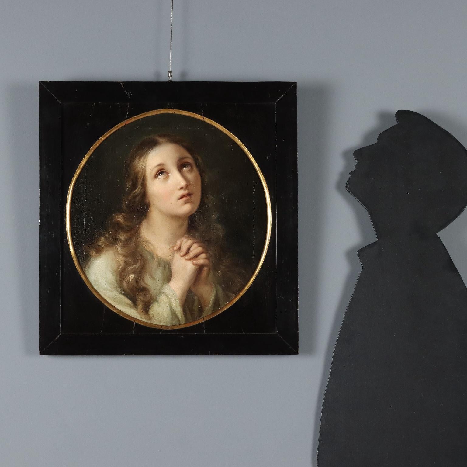 Fille en prière 19e siècle - Painting de Paolina Pagnoncelli