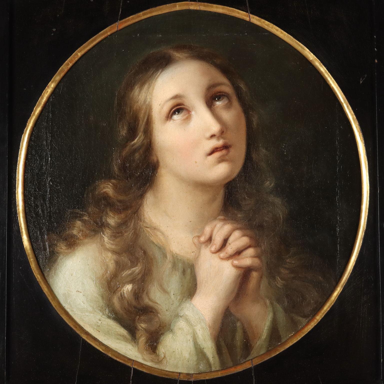 Fille en prière 19e siècle - Autres styles artistiques Painting par Paolina Pagnoncelli