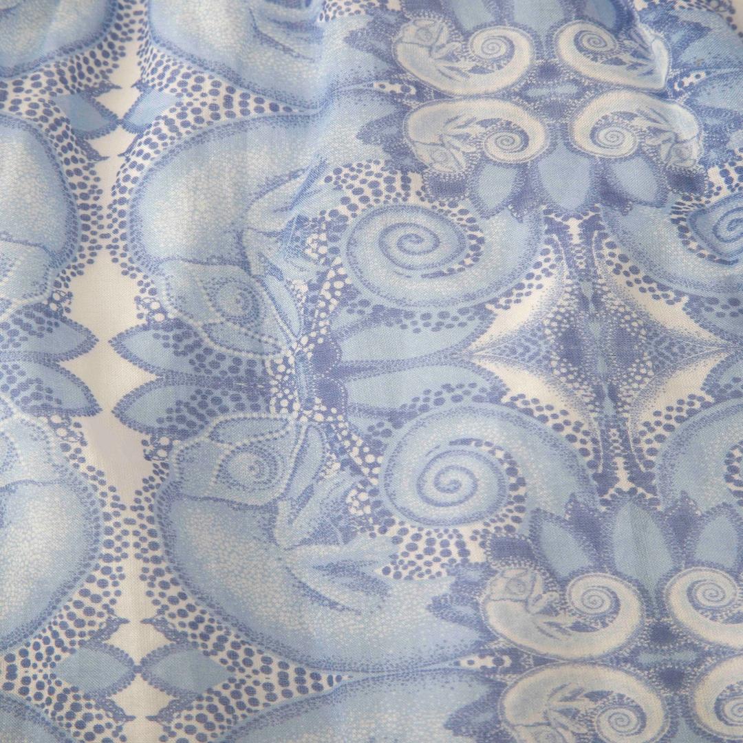 Gray Paolita Blue Abstract High Low Hem Dress Size S For Sale