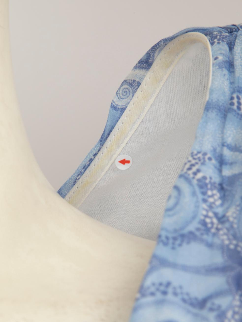 Paolita Blue Abstract High Low Hem Dress Size S For Sale 1