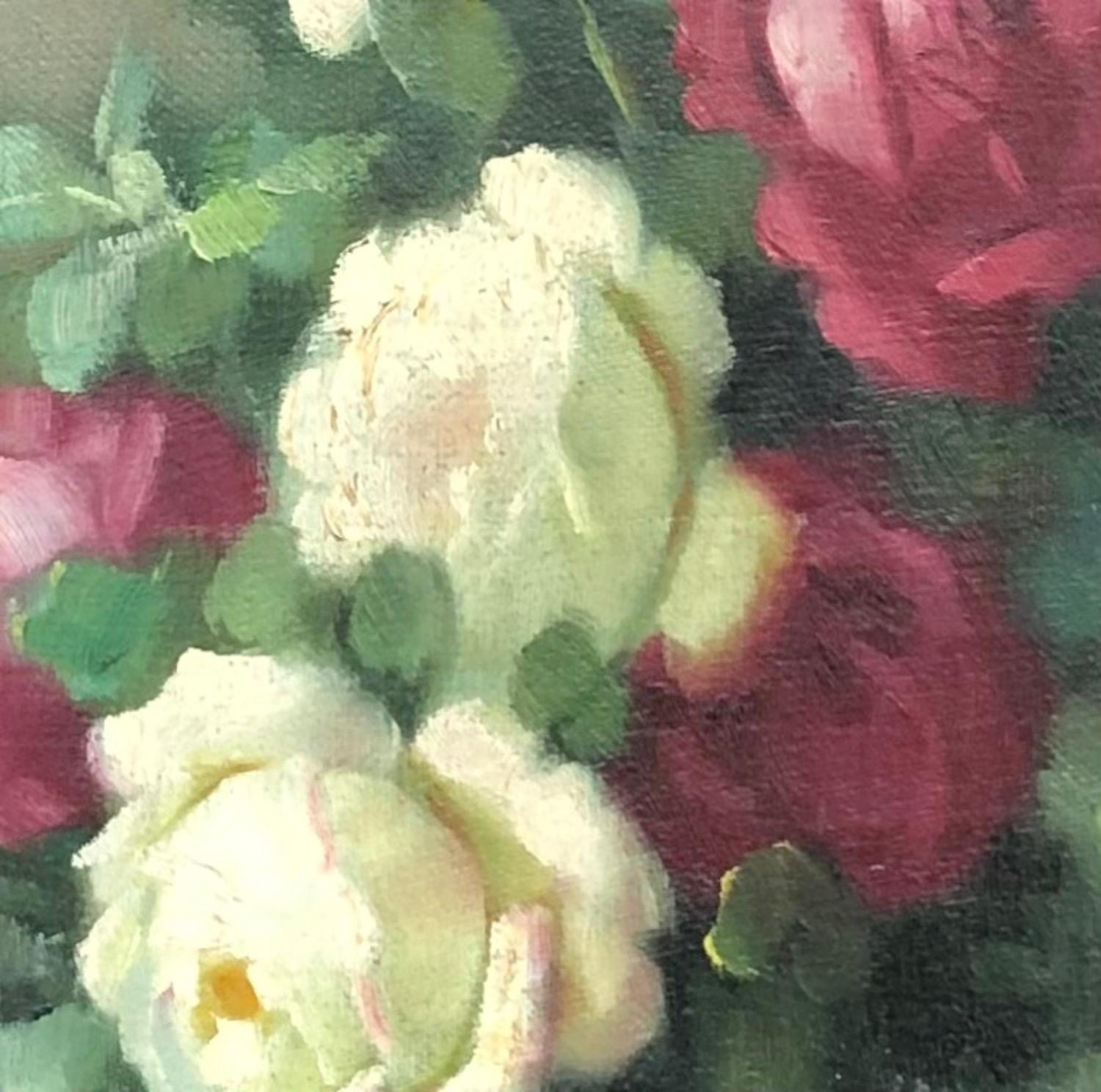 Roses - Italian School Painting by Paolo Alfio Graziani