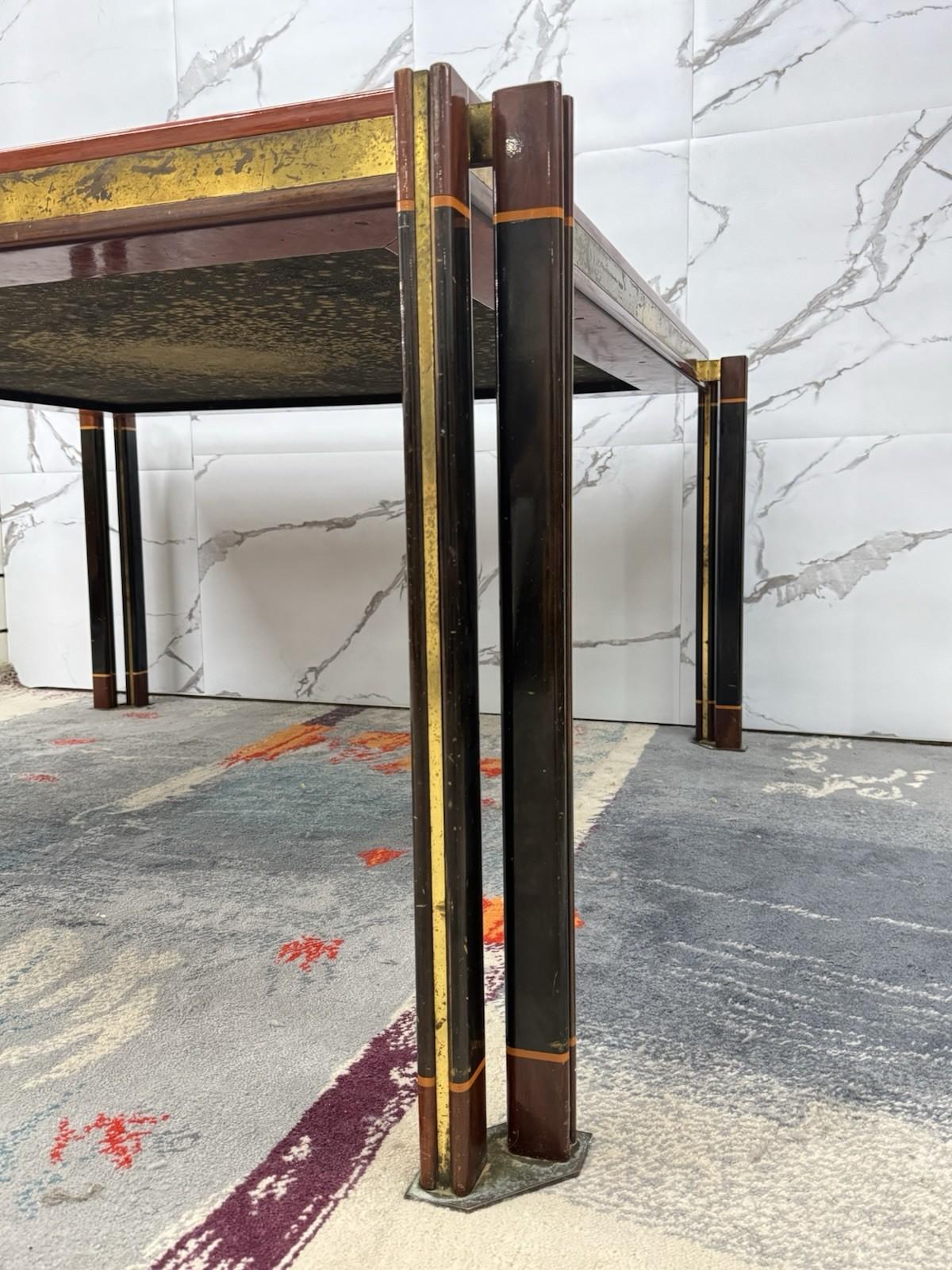 Paolo Barracchia For Roman Deco Large Dining Table Modern Design 1970s For Sale 3