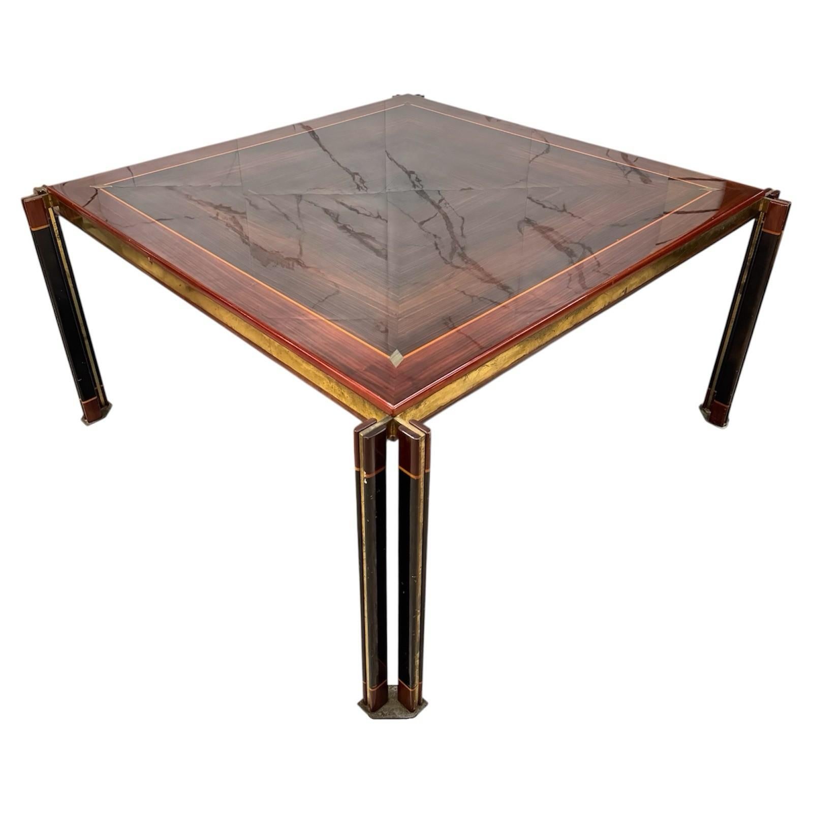 Hollywood Regency Paolo Barracchia For Roman Deco Large Dining Table Modern Design 1970s For Sale