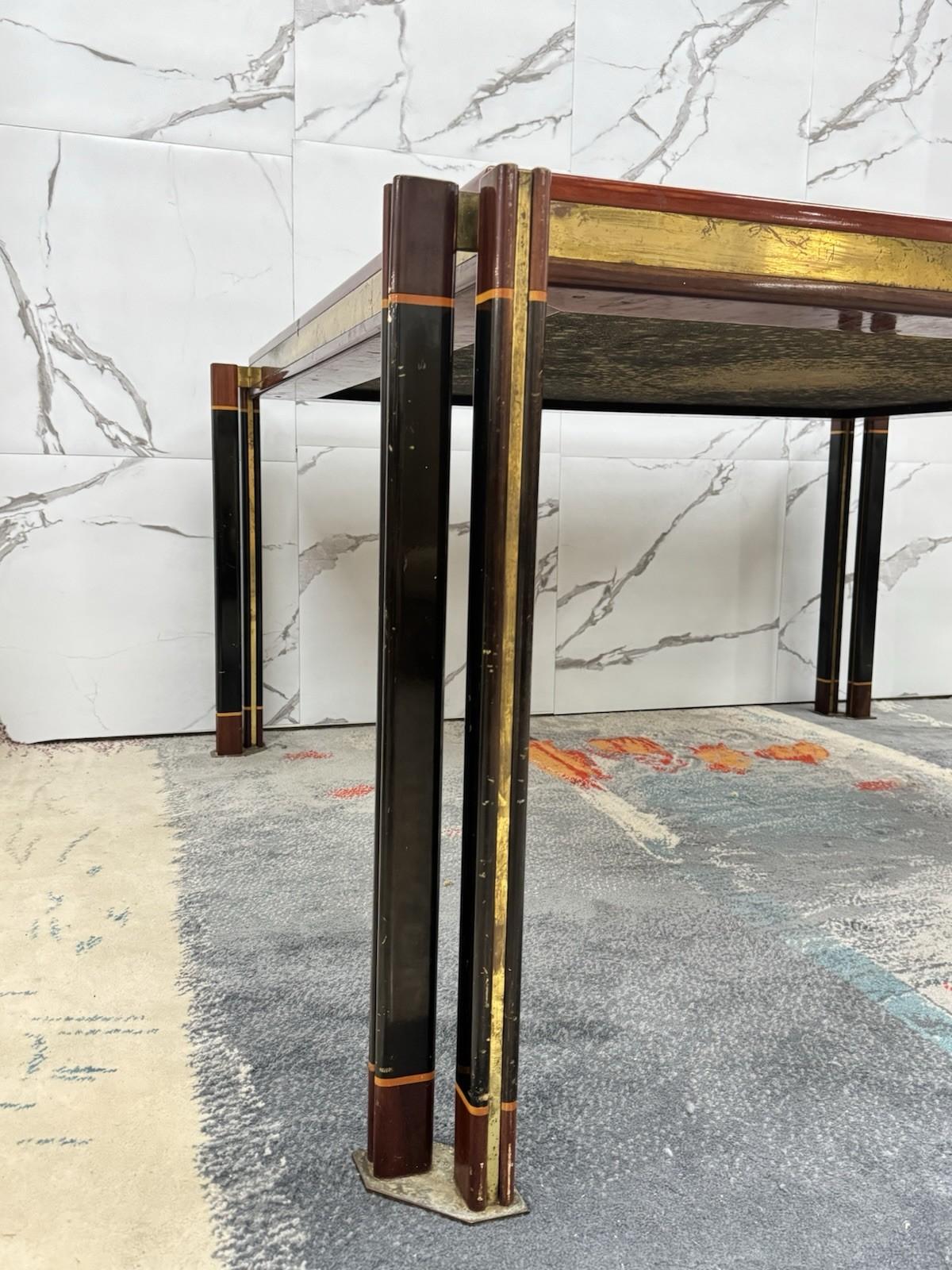 Brass Paolo Barracchia For Roman Deco Large Dining Table Modern Design 1970s For Sale