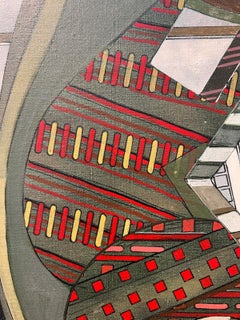 Abstract composition painting, former collection of designer Pierre Cardin
