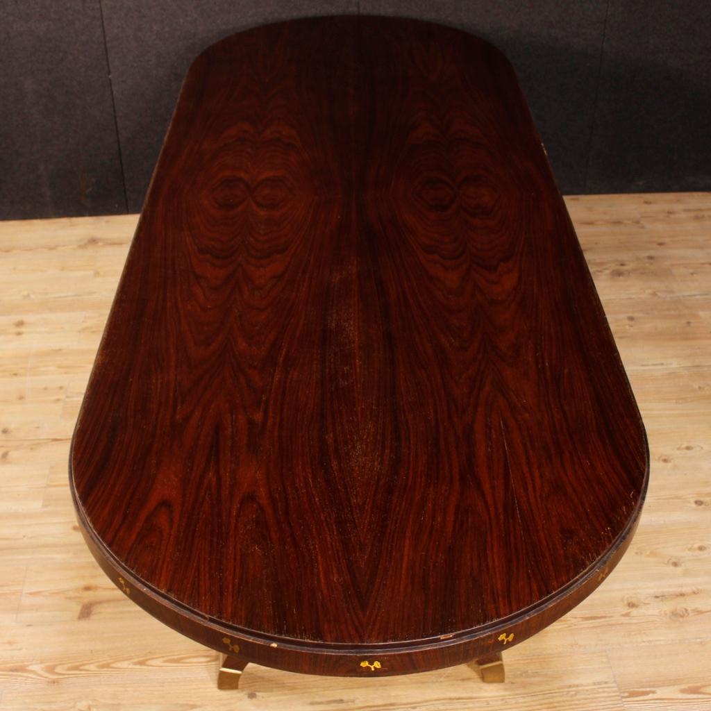 Paolo Buffa 20th Century Oval Palisander Wood Italian Design Dining Table, 1950 1