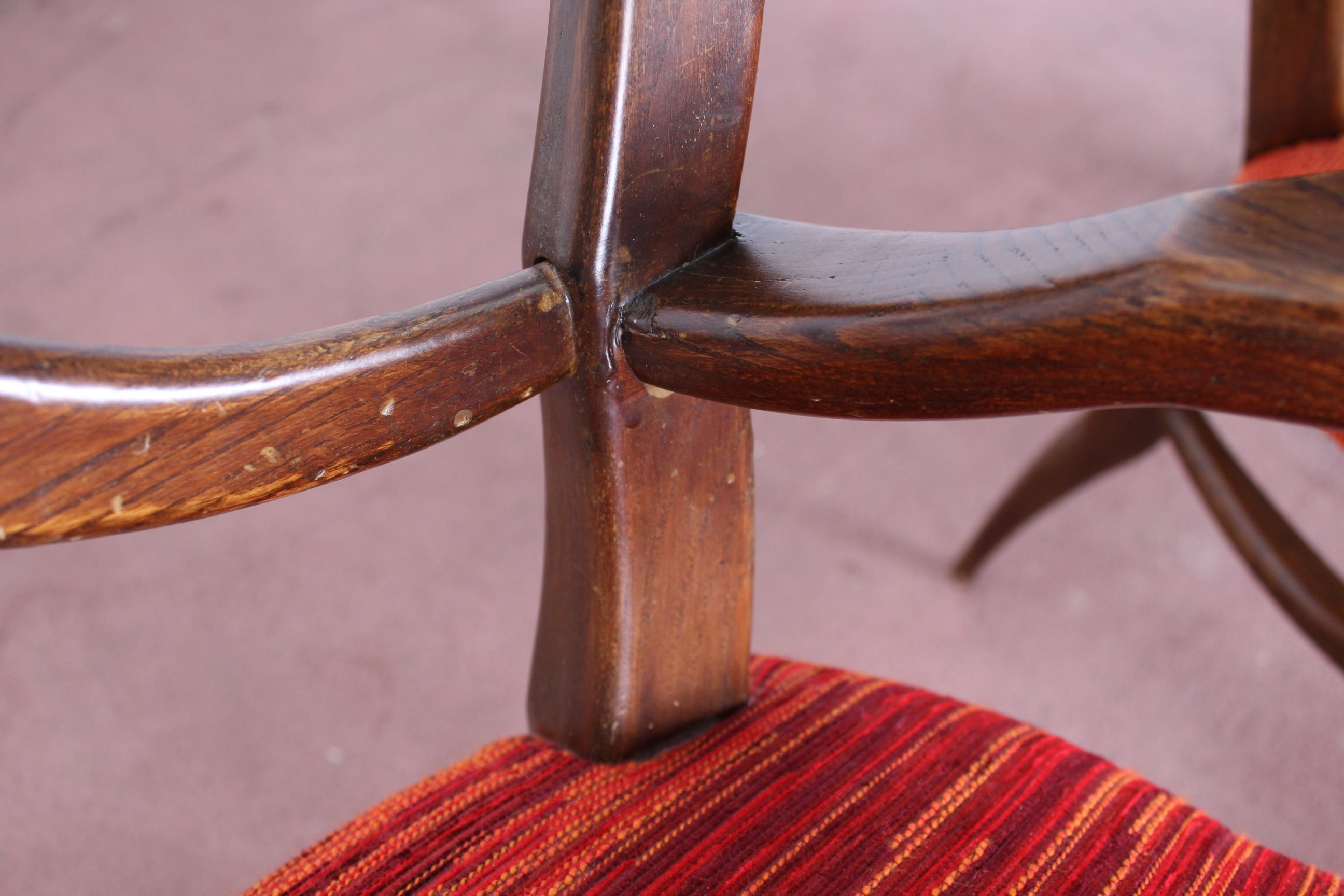 20th Century Paolo Buffa pair of orange Armchairs 40s Italy  5