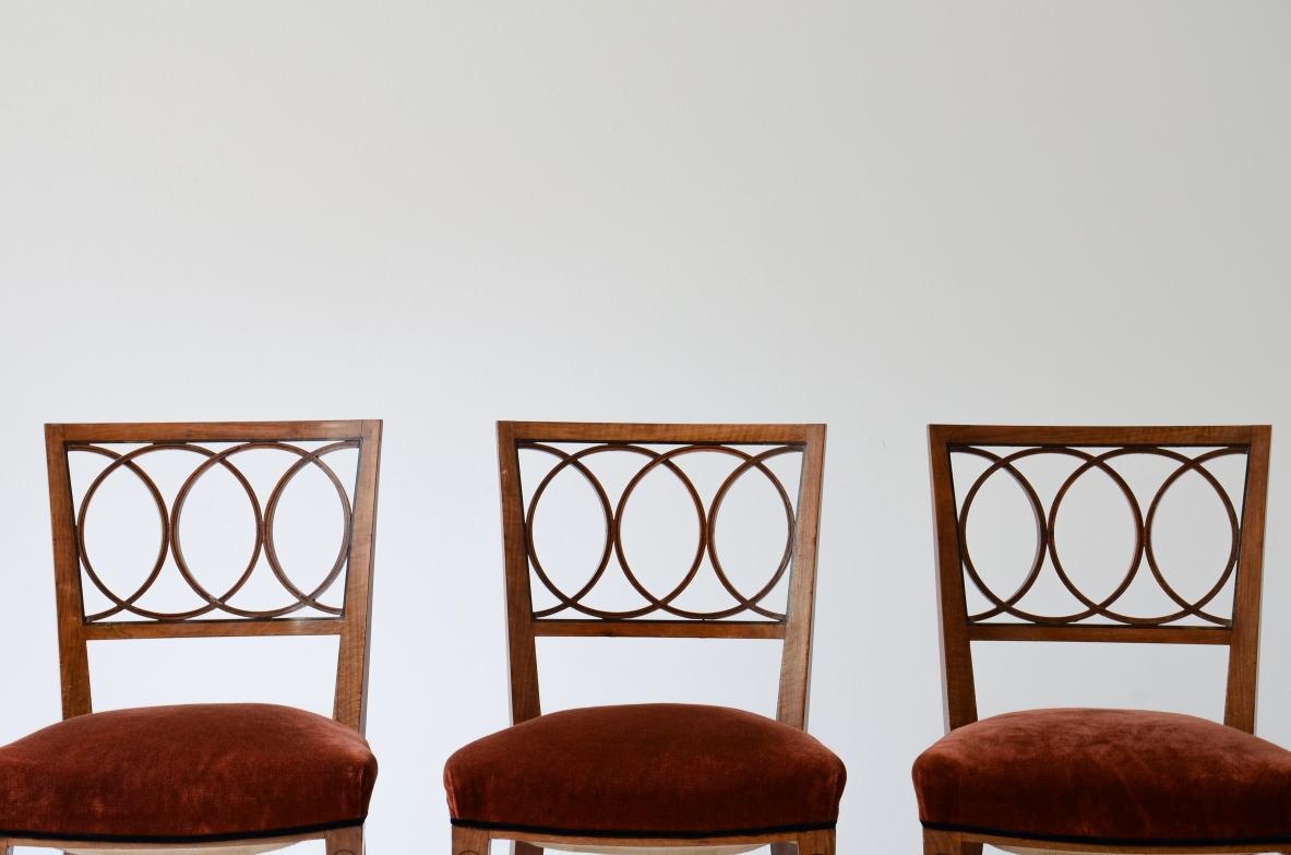 Mid-Century Modern Paolo Buffa 8 elegant walnut chairs For Sale