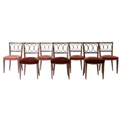 Paolo Buffa 8 elegant walnut chairs