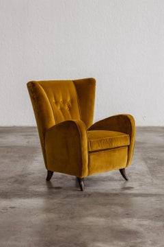 Paolo Buffa Armchair for Egidio Proserpio, Velvet, 1956