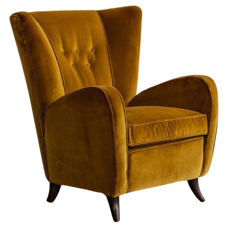 Paolo Buffa Armchair for Egidio Proserpio, Velvet, 1956
