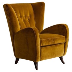 Paolo Buffa Armchair for Egidio Proserpio, Velvet, 1956