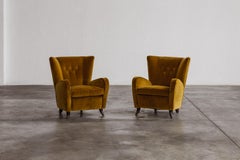 Poltrone Paolo Buffa per Egidio Proserpio, Velluto, 1956, Set di 2