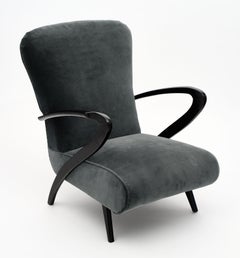 Paolo Buffa Style Armchairs with Footstools