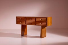 Paolo Buffa ashwood sideboard with brass handles, Italy 1950s