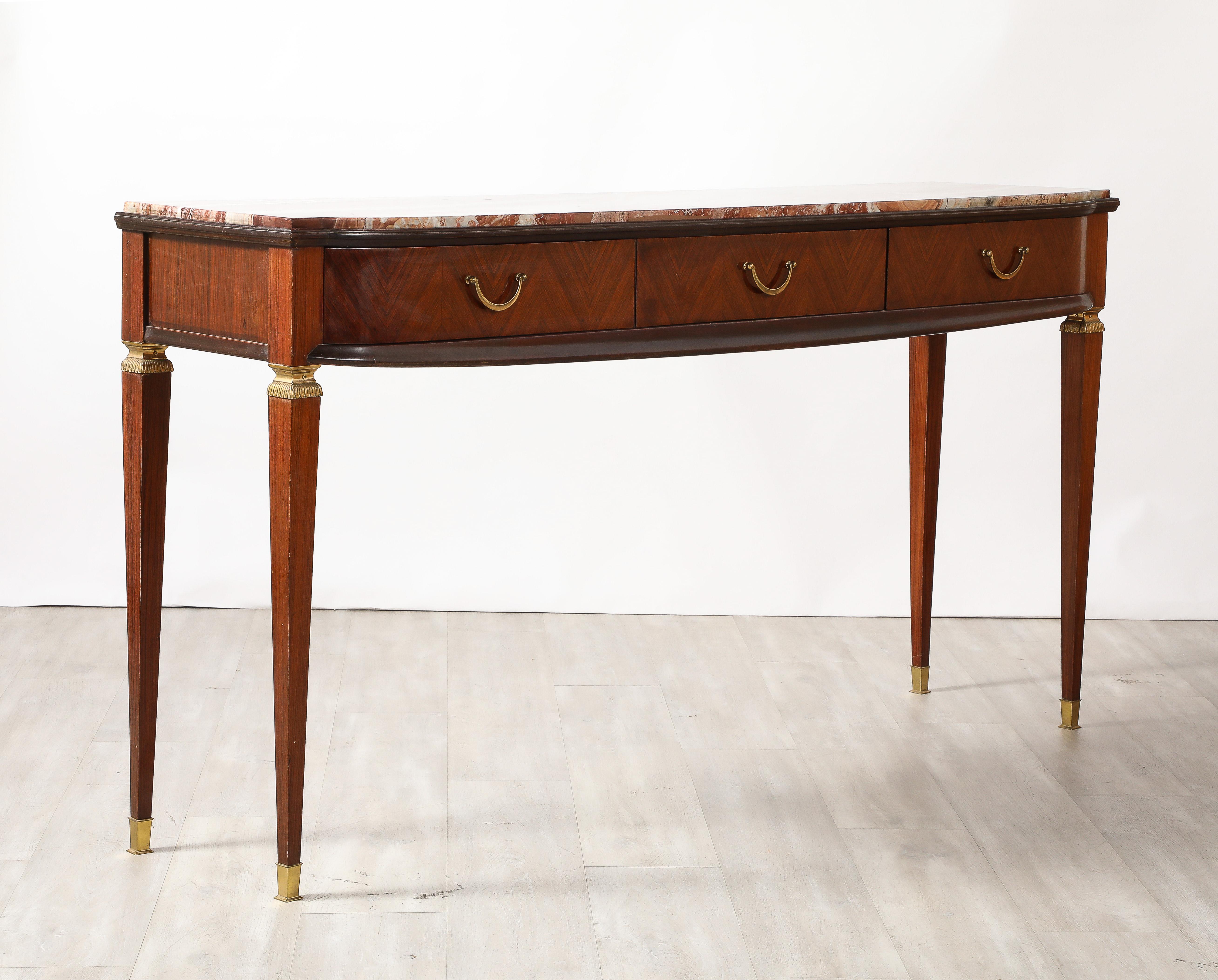 Paolo Buffa Console Table with Marble Top, Italy, circa 1950 For Sale 8
