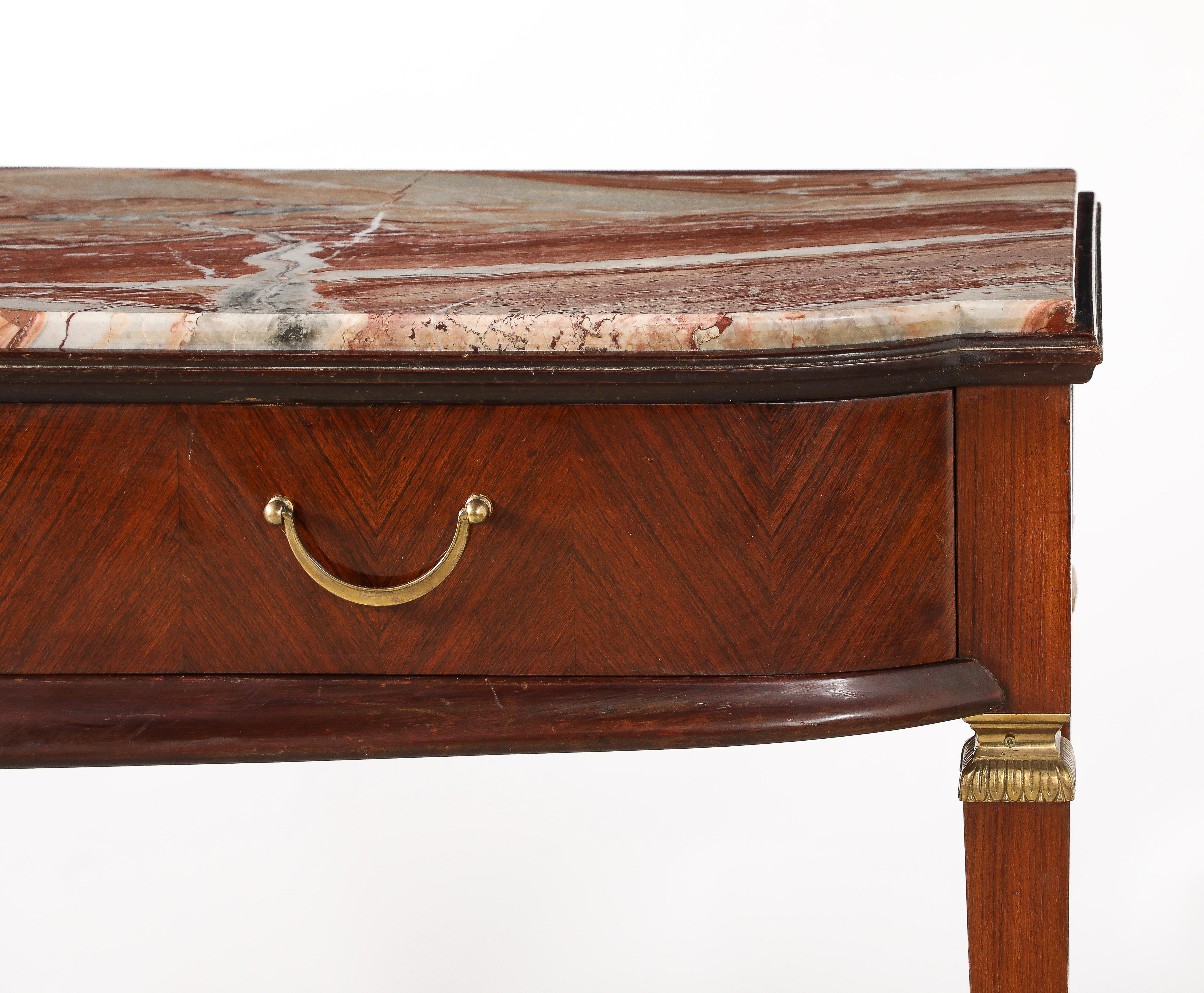 Mid-Century Modern Paolo Buffa Console Table with Marble Top, Italy, circa 1950 For Sale