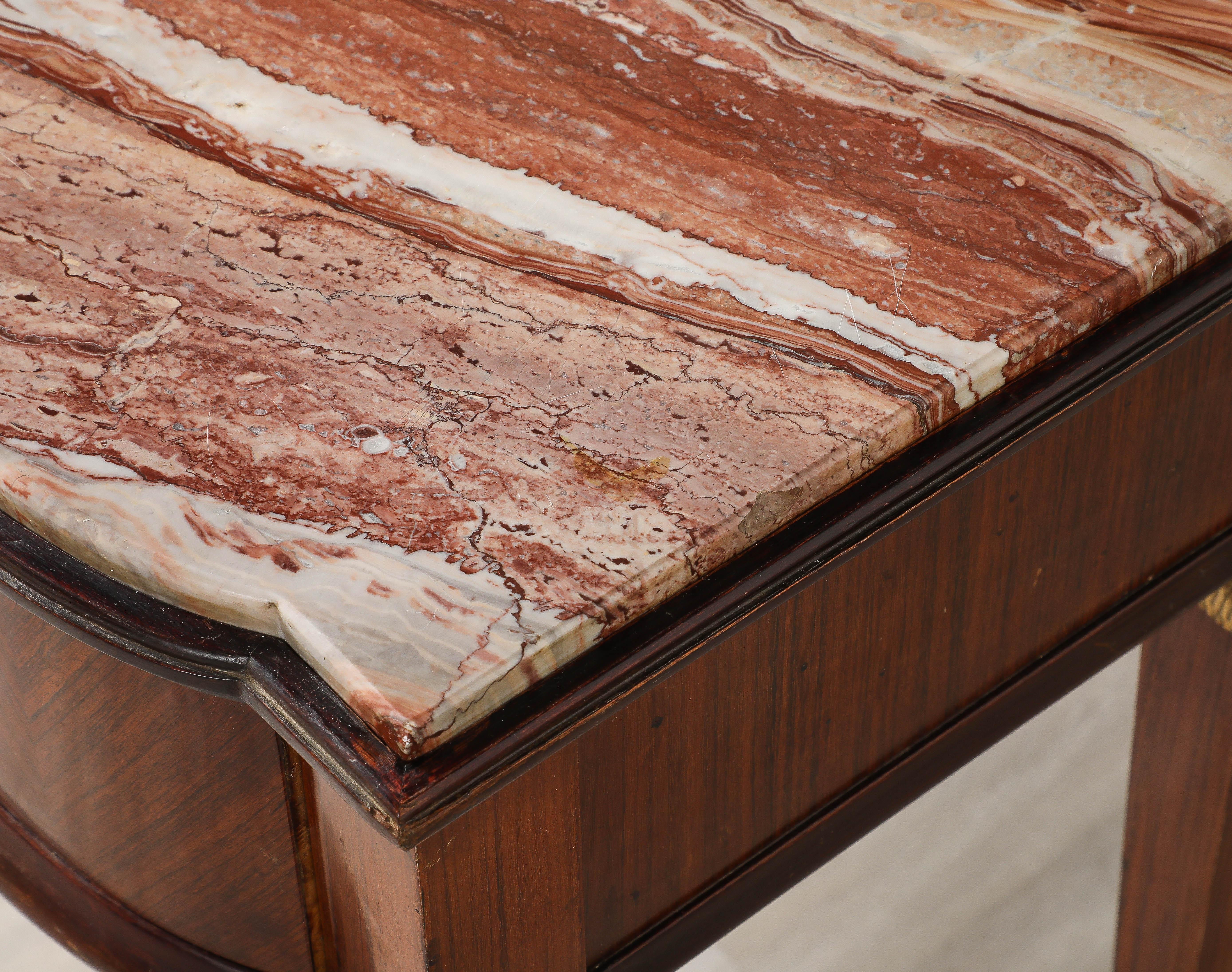 Italian Paolo Buffa Console Table with Marble Top, Italy, circa 1950 For Sale