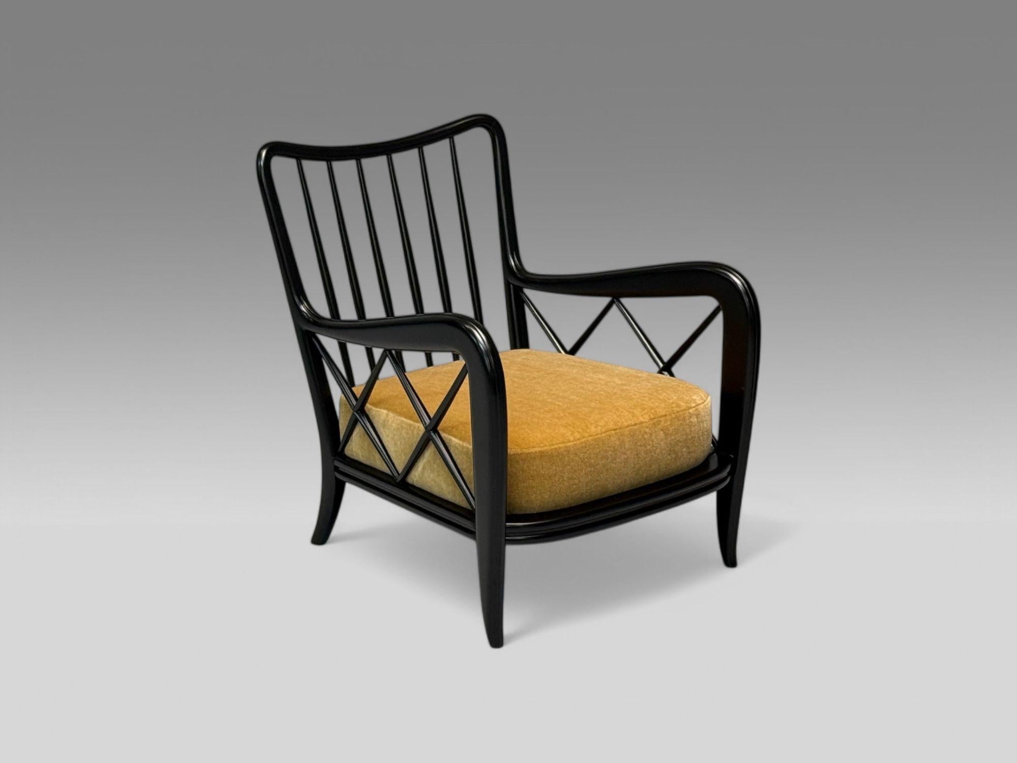 Paolo Buffa attr, Moderna italiana de mediados de siglo, Mohair camel, Sillas de salón, años 40 en venta 3